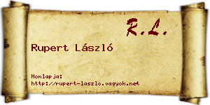 Rupert László névjegykártya
